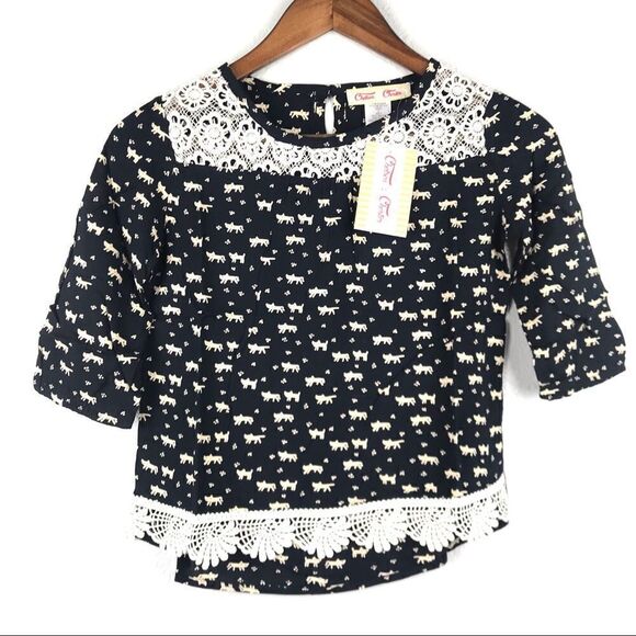 NWT Girl's Top With Crochet Trim - Picture 4 of 8